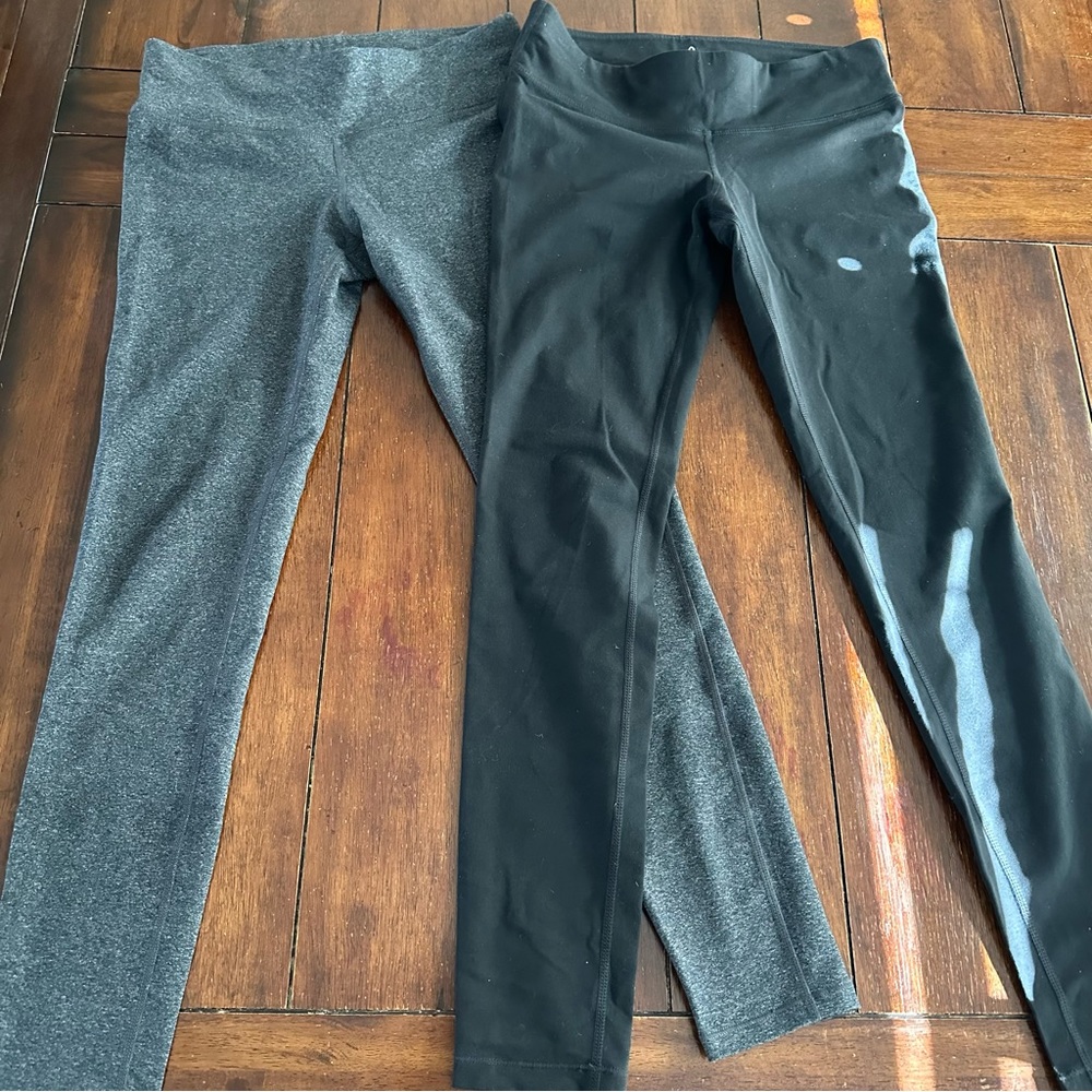 Two Pairs Prana Ashley Leggings Heathered Gray and Black Small S